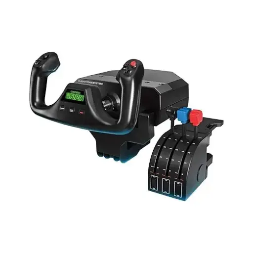 Logitech G PRO Flight Yoke System, Professional Simulation Yoke and Throttle Quadrant, 3 Modes, 75 Programmable Controls, Configurable Knobs, Steel Shaft, USB, PC - Black 