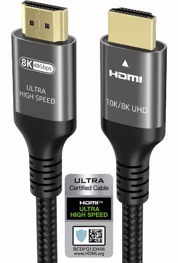 10k 8k 4k HDMI Cable 5 FT, Certified Ultra High Speed HDMI® Cable 4K 144Hz 120Hz 