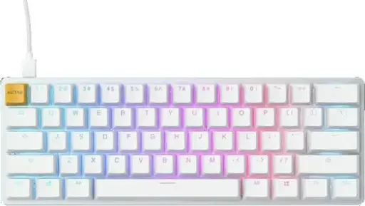 Glorious PC Gaming Race GMMK RGB Compact Mechanical Keyboard White Ice Edition, ABS, White | GLO-GMMK-COM-BRN-W 
