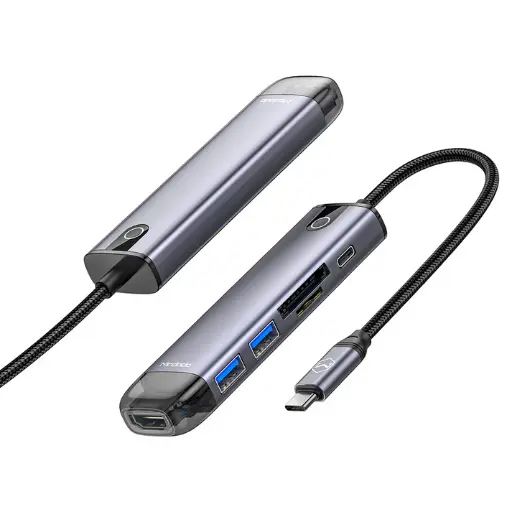 Mcdodo HU-7740 6 in 1 HUB HDMI; USB-A 3.0*2; USB-C(PD 100W); SD/TF Card Slot 