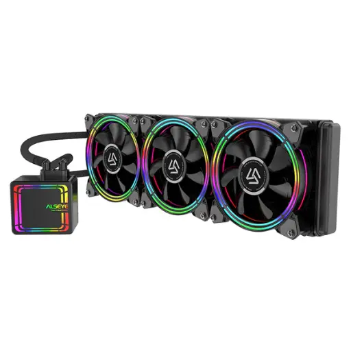 [AHH3N] Alseye Halo H360 - 360mm AiO Liquid Cooling PWM Capable Triple Fan with Premium RGB Lights for Desktop Computers 
