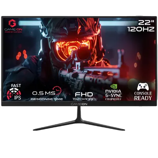GAMEON GOES22FHD120IPS 22" FHD, 120Hz, MPRT 0.5ms, HDMI 2.1, Fast IPS Gaming Monitor (Support PS5) - Black 