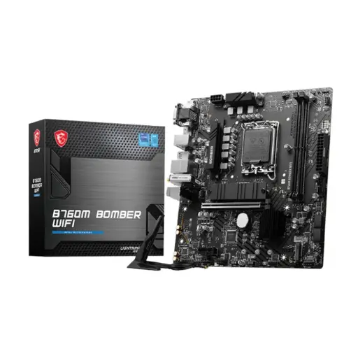 MSI B760M Bomber Wi-Fi Motherboard Dual Channel DDR5-6400+MHz, LGA 1700 Socket 