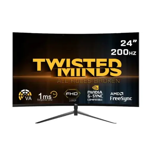 Twisted Minds 23.6" FHD VA, 200Hz, 1ms Curved Gaming Monitor - Black 