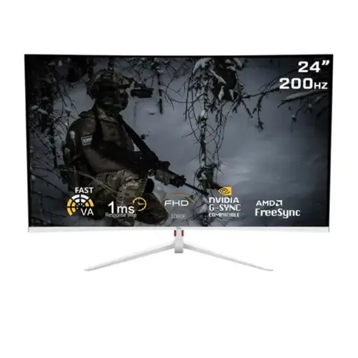 Twisted Minds 23.6" FHD VA, 200Hz, 1ms Curved Gaming Monitor - White 