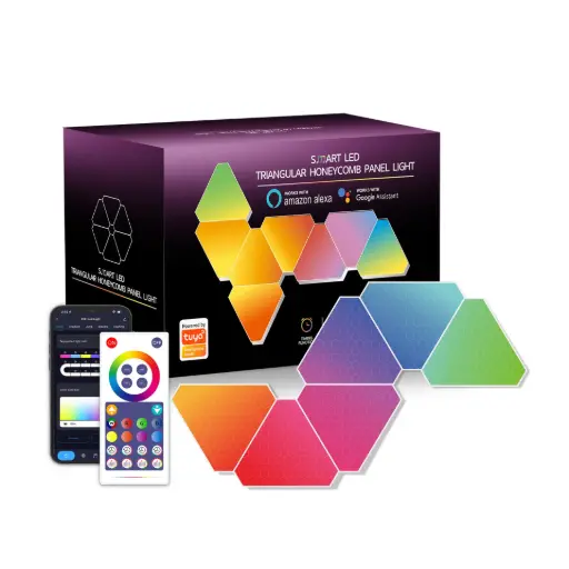 LEDEAST LXQG06 Smart LED Triangular Honeycomb Panel Light Smart APP Control RGB LED Wall Lamp DIY Atmosphere Light