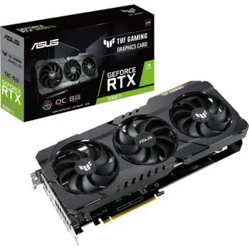 Asus TUF Gaming GeForce RTX 3060 Ti V2 OC TUF-RTX3060TI-O8G-V2-GAMING 8GB GDDR6 Graphics Card, 256bit, 1750MHz, 2x HDMI, 3x DP (LHR) | 90YV0G1A-M0NA00 