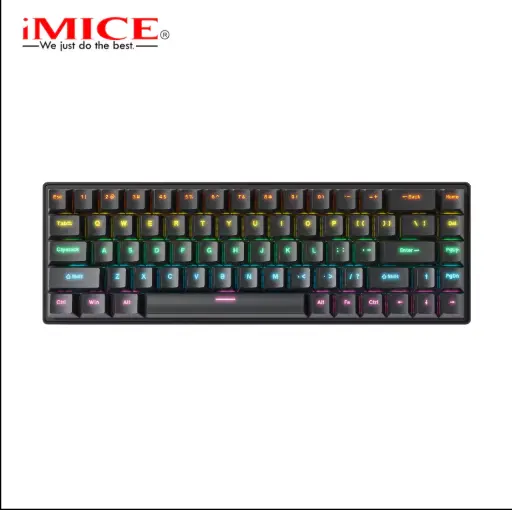 [IGLGN] iMICE GK-690 LED Gaming Mechanical Keyboard, Black. RED Switch. Arabic Keyboard. 