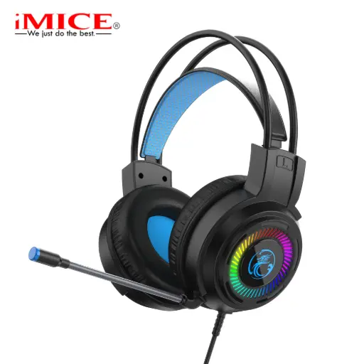 [IHGON] IMICE HD480 Gamer Over-ear Headphones with Microphone, Mix Led Backlit, Usb Plug and 2Pins 