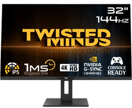 Twisted Minds 4k UHD 32'', 144Hz, 1ms, HDMI 2.1 Gaming Monitor TM32DUI