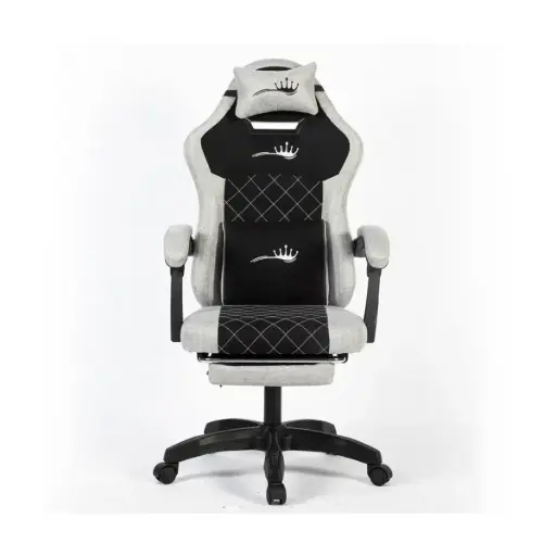 [RCGCN] Royal C23 Gaming Chair with Adjustable Headrest, Lumbar Pillow and Footrest-Dark/Gray 