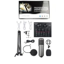 Legendary Vocal Professional Condenser Microphone Podcast Equipment Bundle with BM800 Microphone and V8 Sound Card Podcast Equipment Metal Shock Mount Perfect for Phone