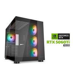 Gaming PC AMD Ryzen 7 7800X3D CPU, B650 MotherBoard, 32GB DDR5 RAM, 1TB NVMe SSD, GeForce RTX 5060 Ti 16GB VGA, 750 WATT GOLD PSU, L240 Liquid Cooler, Cougar FV150 RGB Mid Tower Case With 4x RGB Fans, Windows 11 Pro License