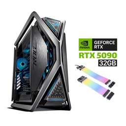 Gaming PC AMD Ryzen 9-9950X3D, ASUS ROG Strix X870E Motherboard, 64GB DDR5 6000 RAM, 2TB NVMe Gen-4 SSD, ASUS TUF RTX 5090 32GB GPU, Asus Ryujin iii Extreme Liquid Cooler, Asus TUF 1200W PSU, LianLi Strimers, Hyperion GR701 Case, Win 11 Pro
