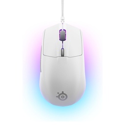 SteelSeries Rival 3 Wired Gaming Mouse LightWeight (77G) 60 Million Clicks, 8,500 DPI 6 Programmable Buttons, 3-Zone RGB - White