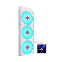 LIAN LI Hydro-Shift II LCD-S 360CL Liquid CPU Cooler with CL Wireless Fans, 3.4" IPS LCD Screen - White