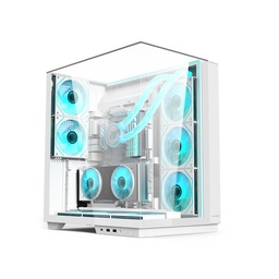 Acer V333 ATX Mid Tower Three Panel Front Top & Left Side Tempered Glass Case With 8 ARGB Fans - White