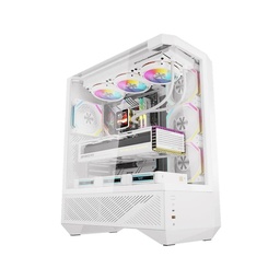DarkFlash DY460 ATX Mid Tower Gaming Case With 4 ARGB Fans Included - White