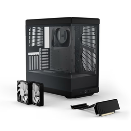 HYTE Y40 Mid Tower Two Panel Front & Left Side Tempered Glass Case With 2 Fan - Black