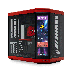 HYTE Y70 TOUCH INFINITE - 14.5 Inch lntegrated IPS Touchscreen ATX Case - Black Cherry