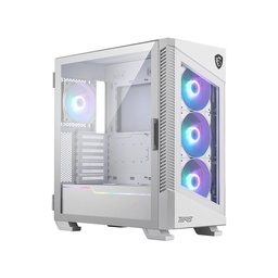 MSI MPG Velox 100R Mid Tower Front Side & Left Side Tempered Glass Panel Case With 4 Fan RGB - White