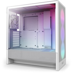 NZXT H5 Flow RGB (2024) Compact Mid-Tower ATX Case With RGB Fans - White