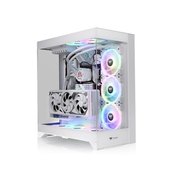 Thermaltake CTE E550 TG Mid Tower ATX Case, 3 Tempered Glass Panels Hidden-Connector Motherboard Support Three-Way VGA Installations Dual Chamber Design, White | CA-1Z8-00M6WN-00